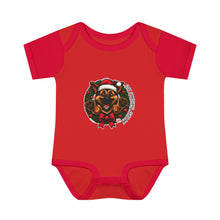 Load image into Gallery viewer, Christmas German Shepherd Puppy Bodysuit for Infants, Cute Baby Outfit, Baby Shower Gift, Infant Christmas Apparel, Adorable  GSD Babywear