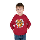 Toddler Hoodie — Playful Jumping Shiba Inu Puppy