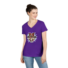 Load image into Gallery viewer, Cute Dog Lover V-Neck T-Shirt, Pet Lover Gift, Animal Rescue Tee, Red and White Border Collie Dog Mom Shirt