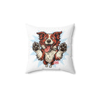 Red Border Collie Dog Lover's Square Pillow, Cute Pet Decor, Animal Gift, Throw Pillow for Home, Dog Art Cushion