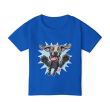 Load image into Gallery viewer, Happy Jumping Weimaraner Dog Toddler T-shirt | Playful Puppy Illustration