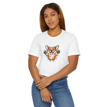 Load image into Gallery viewer, Happy Corgi Jumping T-Shirt | Cute Dog Illustration
