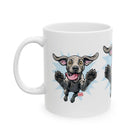 Happy Jumping Weimaraner Dog Mug | Playful Dog Illustration Ceramic Mug