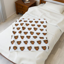 Load image into Gallery viewer, Leaping Longhaired Dachshund Velveteen Plush Blanket Doxie Welcome Home