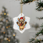 Festive Frenchie Ornaments, Pet Lover Gifts, Holiday Decor, Christmas Tree Decorations, 2-Sided Prints, Multiple Pack Options