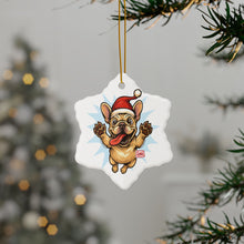 Load image into Gallery viewer, Festive Frenchie Ornaments, Pet Lover Gifts, Holiday Decor, Christmas Tree Decorations, 2-Sided Prints, Multiple Pack Options