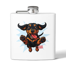 Load image into Gallery viewer, Playful Dachshund Flask, Dog Lover Gift, Stainless Steel Cocktail Flask, Pet-Themed Gift, Adventure Companion, Fun Drinking Accessory