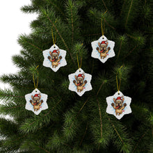 Load image into Gallery viewer, Festive Frenchie Ornaments, Pet Lover Gifts, Holiday Decor, Christmas Tree Decorations, 2-Sided Prints, Multiple Pack Options