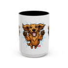 Happy Dachshund Jumping Mug | Accent Coffee Mug, 11oz 15oz