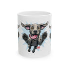 Happy Jumping Weimaraner Dog Mug | Playful Dog Illustration Ceramic Mug