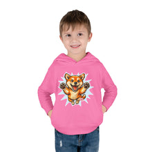 Load image into Gallery viewer, Toddler Hoodie — Playful Jumping Shiba Inu Puppy