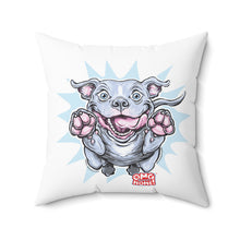 Load image into Gallery viewer, Happy Jumping Bluenose Pit Bull Pillow | Playful Dog Illustration, Throw Pillow