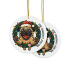 Pug  First Christmas Ornaments, Cute Dog Holiday Decor, Pug Lover Gift, Personalized Memories, Tree Decorations, 2025 Celebration