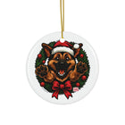 Festive German Shepherd Puppy Themed Ceramic Ornaments, Holiday Decor, Pet Lover Gifts, Christmas Tree Decorations, Dog Lover