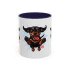 Dachshund Jumping Dog Accent Coffee Mug Cute Wiener Dog Gift (11oz)