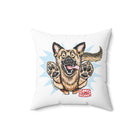 Excited German Shepherd Paw Print Spun Polyester Pillow | OMG Home Dog Artwork