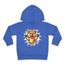 Load image into Gallery viewer, Toddler Hoodie — Playful Jumping Shiba Inu Puppy