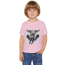 Load image into Gallery viewer, Happy Jumping Weimaraner Dog Toddler T-shirt | Playful Puppy Illustration