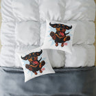Playful Happy Dachshund Pillow , Multiple size options, Dachshund Lover Gift