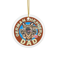 Load image into Gallery viewer, German Shepherd Dad Ceramic Ornaments - 2-Sided Print for GSD Lovers