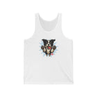 Cute Border Collie Dog Graphic Unisex Jersey Tank Top, Casual Summer Top, Pet Lover Gift, Dog Mom Apparel, Animal Lovers Clothing