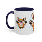 Excited Leaping Corgi  Accent Coffee Mug - Cute Dog Lover Gift (11oz)