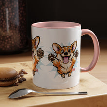 Load image into Gallery viewer, Corgi Coffee Mug - Cute Happy Corgi Accent Mug (11oz)