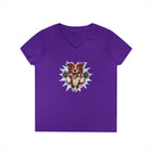 Cute Dog Lover V-Neck T-Shirt, Pet Lover Gift, Animal Rescue Tee, Red and White Border Collie Dog Mom Shirt