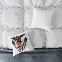 Load image into Gallery viewer, Fun German Shorthaired Pointer Dog Square Canvas Pillow