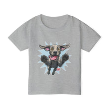 Load image into Gallery viewer, Happy Jumping Weimaraner Dog Toddler T-shirt | Playful Puppy Illustration