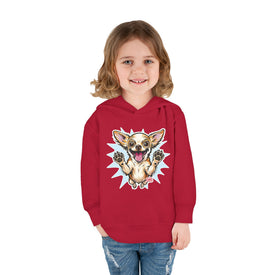 Happy Jumping Chihuahua Toddler Hoodie | Cute Dog Paw Print Design