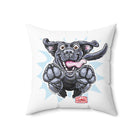 Playful Jumping Black Labrador Retriever Pillow