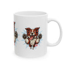 Cheerful Red Border Collie Dog Mug, Pet Lover Gift, Cute Coffee Cup, Animal Enthusiast, Fun Home Decor, Dog-themed Drinkware