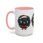 Christmas Black Labrador Dog Coffee Mug, Holiday Mug, Pet Lover Gift, Festive Black Mug, Dog-Themed Drinkware