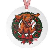 Load image into Gallery viewer, Festive Vizsla Ornament: Customizable Holiday Decor, Dog Lover Gift, Christmas Tree Decoration, Pet Memorial Ornament, Unique Gift Idea