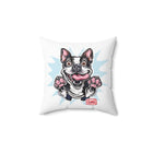 Excited Boston Terrier Pillow | Square Throw Pillow, Dog Face Illustration