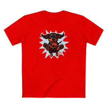 Load image into Gallery viewer, Playful Excited Dachshund Dog Leaping to Greet You - 100% Combed Cotton T-Shirt