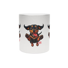 Load image into Gallery viewer, Happy Dachshund Illustration Metallic Mug | Silver or Gold