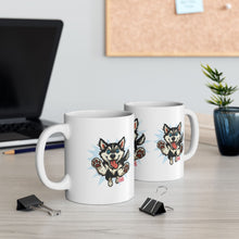 Load image into Gallery viewer, Happy Leaping Siberian Husky Ceramic mug, 11oz and 15oz, Husky Dog Parent Gift