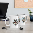 Happy Leaping Siberian Husky Ceramic mug, 11oz and 15oz, Husky Dog Parent Gift