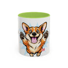 Excited Leaping Corgi  Accent Coffee Mug - Cute Dog Lover Gift (11oz)