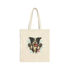 Playful Border Collie Dog Cotton Canvas Tote Bag | Eco-Friendly Shopping, Gift for Dog Lovers, Travel Tote, Pet Lover's Accessory