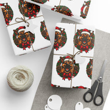 Load image into Gallery viewer, Festive German Shepherd Puppy Wrapping Papers for Special Occasions, Holiday Gift Wrap, GSD Lover Gift Wrap, Christmas Wrapping Paper