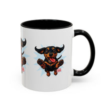 Load image into Gallery viewer, Dachshund Jumping Dog Accent Coffee Mug Cute Wiener Dog Gift (11oz)