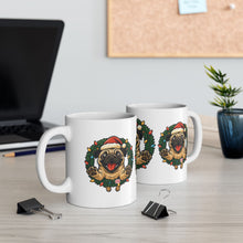 Load image into Gallery viewer, Festive Pug Ceramic Mug - Holiday Gift, Cute Pet Lover Mug, Christmas Mug, Coffee Cup, Dog-Themed Drinkware