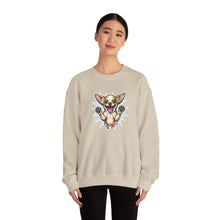 Load image into Gallery viewer, Chihuahua Splash Crewneck Sweatshirt  Cute Jumping Puppy Graphic