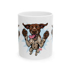 Playful German Shorthaired Pointer Dog Ceramic Mug  11oz & 15oz, Perfect Gift for Pet Lovers, GSP Lovers Gift, Coffee Mug