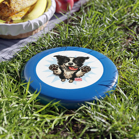 Happy Border Collie Illustration Frisbee | Dog Throwing Disc