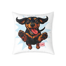 Load image into Gallery viewer, Playful Happy Dachshund Pillow , Multiple size options, Dachshund Lover Gift