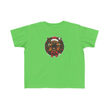 Load image into Gallery viewer, Toddler's Christmas German Shepherd Puppy Tee | Cute Holiday Shirt, Toddler GSD Dog xmas, Kids Holiday Apparel, Winter Fashion, Santa Tee